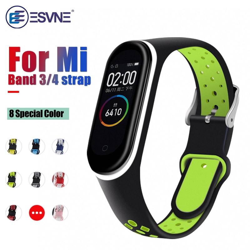 ESVNE Silicone Sport Bracelet Strap For Xiaomi Mi Band 4 Strap Bracelet Miband 3 4 Mi Band 3 Strap Bracelet Miband4 Accessories