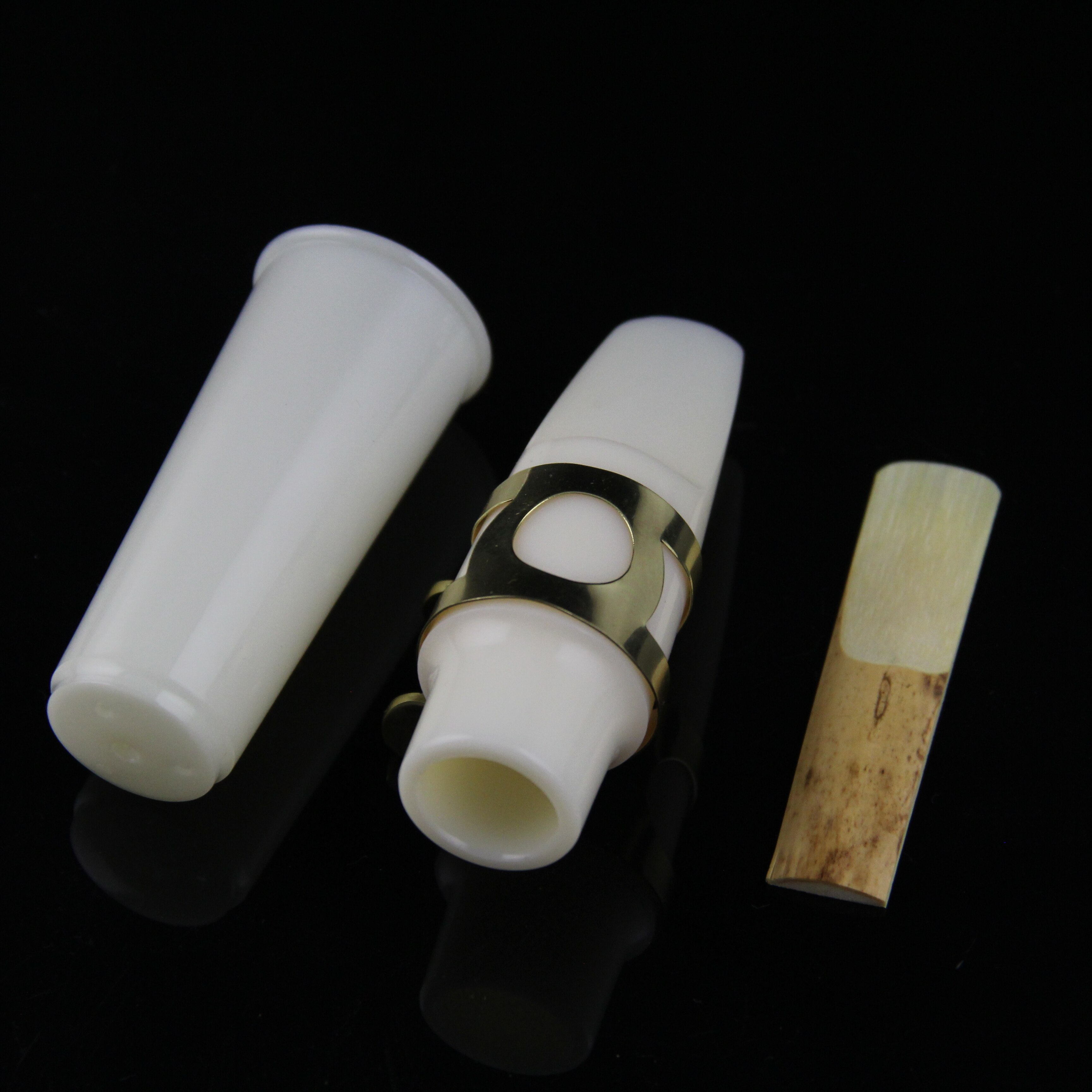 Eb saxofón Alto saxofón, boquilla de plástico, saxofón Alto, boquilla blanca, 1 Juego