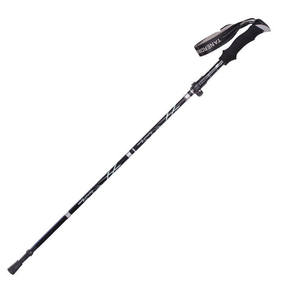 4-Section Telescopic Walking Hiking Stick Trekking Pole Anti Shock Alpenstock #3G19: Black