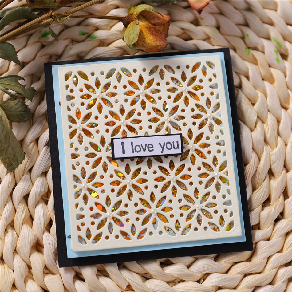 YaMinSanNiO Background Frame Dies Scrapbooking Cut Die Punching Templates Embossing Folders for Card Making Craft Stencils