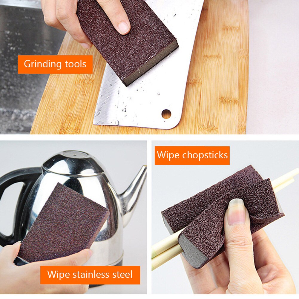 1/2/4/6/8pcs Emery Cloth Sponge Magic Gadgets Accessories Descaling Rub Tool Cleaner For Kitchen ffice Bathroom Cleaning Sponges