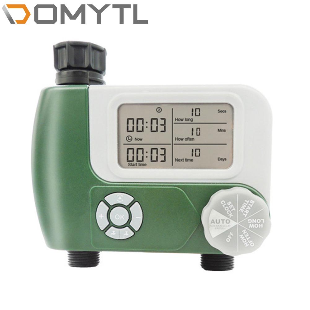 Dual-Outlet Irrigation Controller Solenoid Valve Timer Gardening Drip System Automatic Watering Smart Programmable Tools