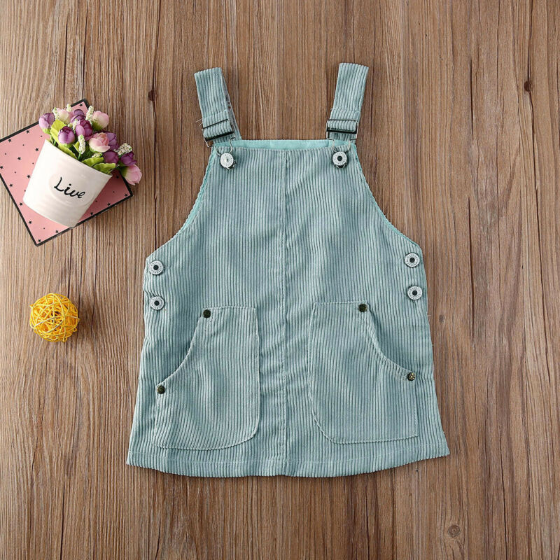 Sommar toddler barn baby girl mini retro klänning solid rem klänning hängslen kjol söt overall