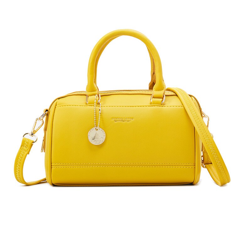 Boston Sac à main en cuir souple femme épaule bandoulière Sac de messager Bolsa Sac dames Long fourre-tout femmes Sac à main MEW: Yellow