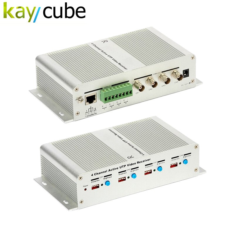 4 Channel Active Power Video Balun Transmission 4 Ch Active Video Receiver Utp Video Balun Hub Twisted Pair Female BNC Keycube