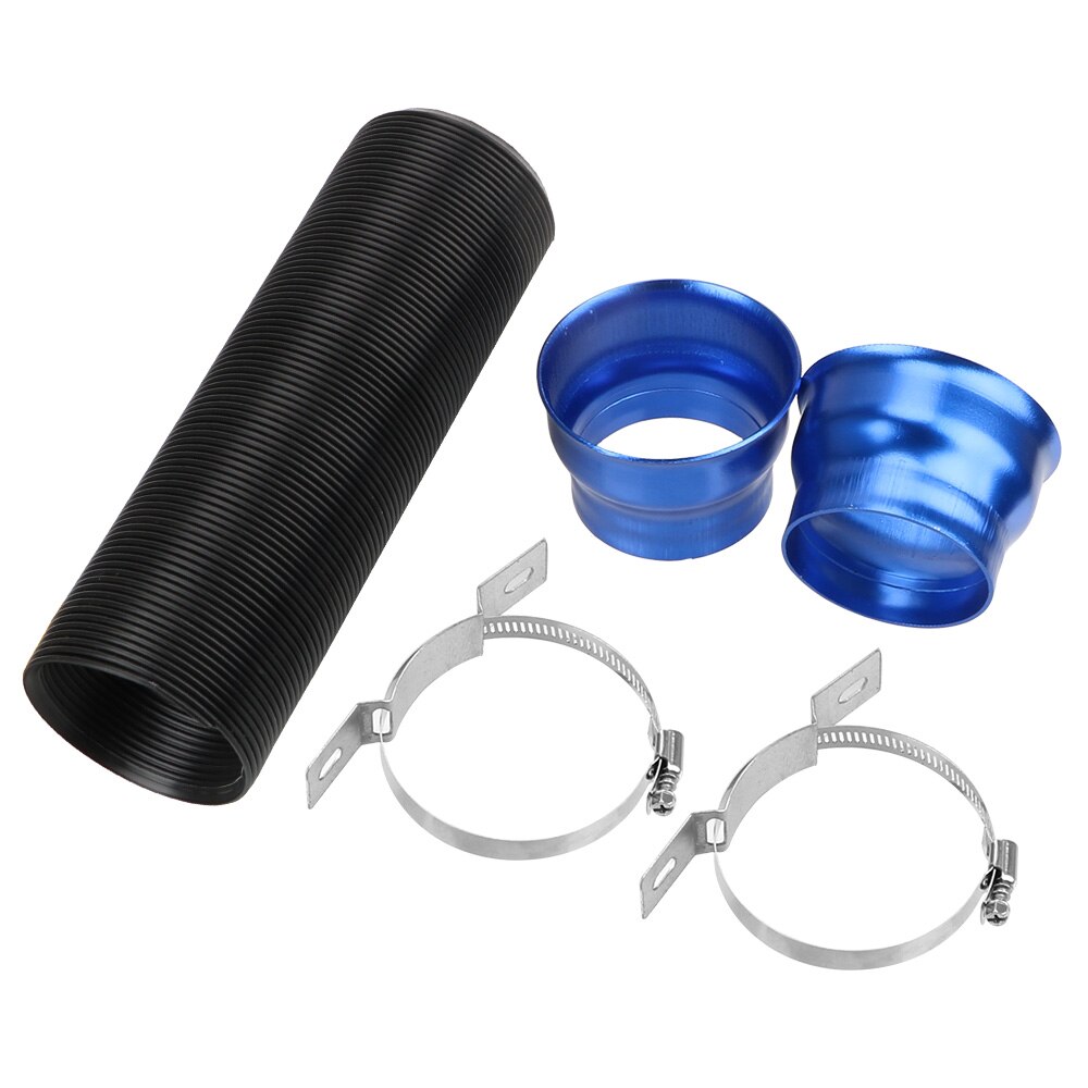 76MM Car Modification Tube Air Intake Pipe Universal Feed Hose Pipe Flexible Cold Air Ducting With Connector & Braket
