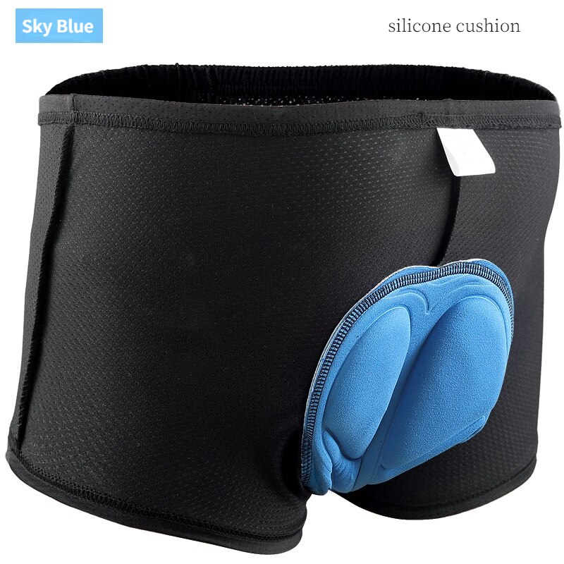 Cycling Underwear Upgrade 5D Padded Cycling Shorts Shockproof MTB Bicycle Shorts Road Bike Shorts: silicone sky blue / S