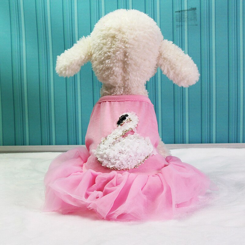 Cute Sweet Princess Wedding Dog Dresses for Small Dogs Veil Dress Dog Clothes for Chihuahua Girl Puppy Apparel Fairy Dress: Pink / XS