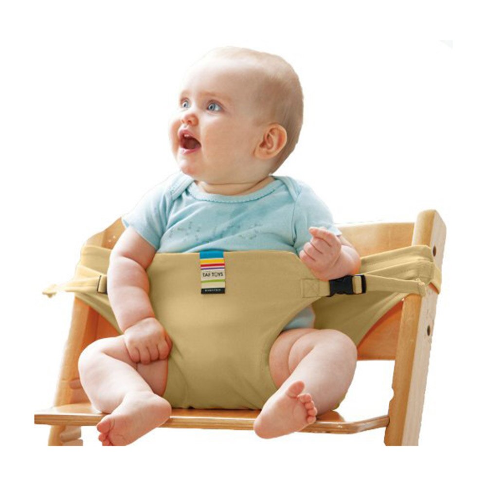 Rejse sammenfoldelig baby spisestue frokost stol baby fodring bælte spædbarn sikkerhed foran hold sikkerhedssele vaskbar baby sikkerhedssele til barn: Brun