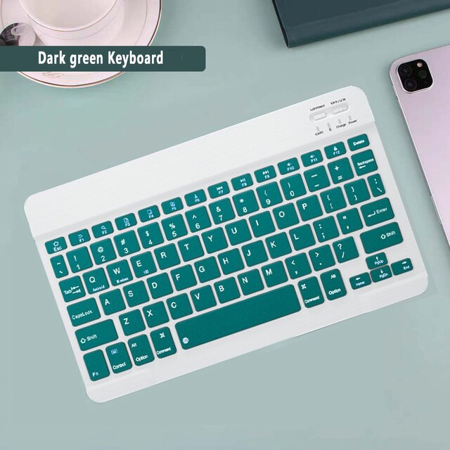 Per iPad tastiera e Mouse Combo tastiera Bluetooth Wireless Teclado per iPad Xiaomi Samsung Huawei Tablet Android IOS Windows: Dark Green