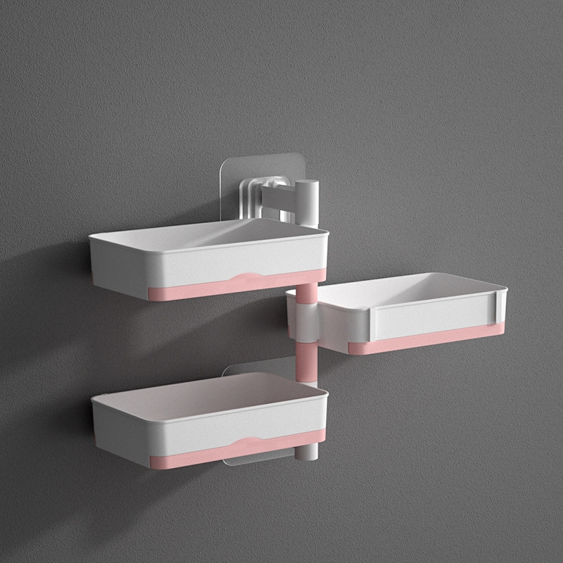 Wall-mounted Soap Dish 180 Degrees Rotate 1 2 3 4 Layer Soap Draining Rack Bathroom Soap Holder Bathroom Toiletries Shelf: PW3