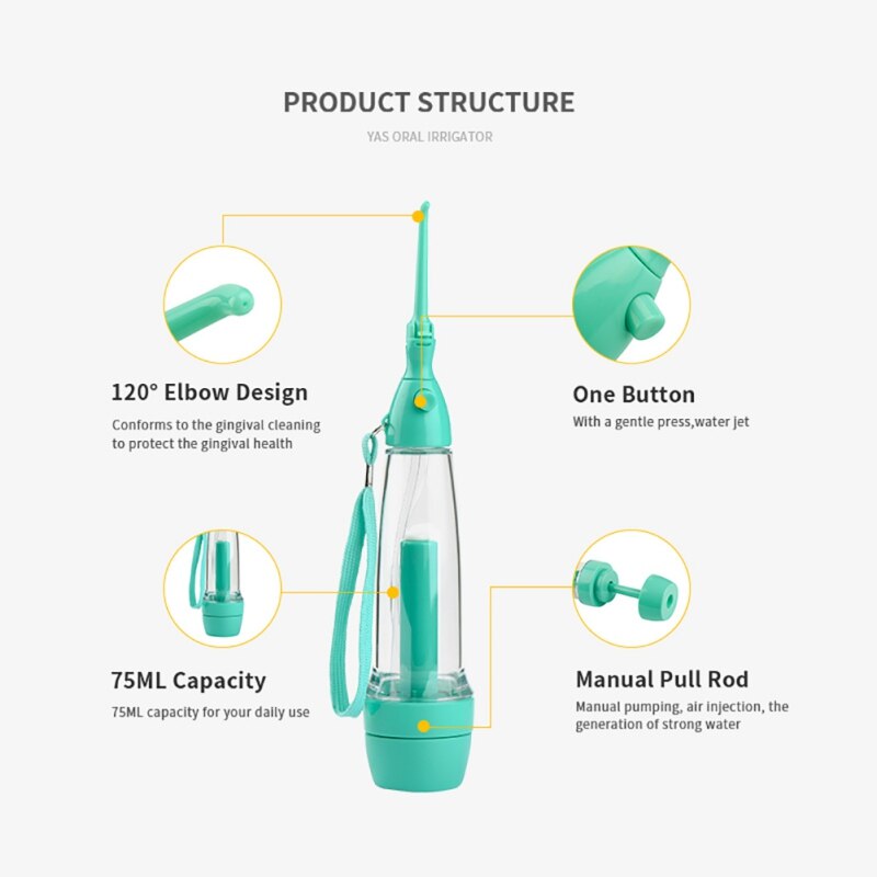 Dental Flusher Household Manual Air Pressure Dental Scrubber Portable Water Floss Household Products