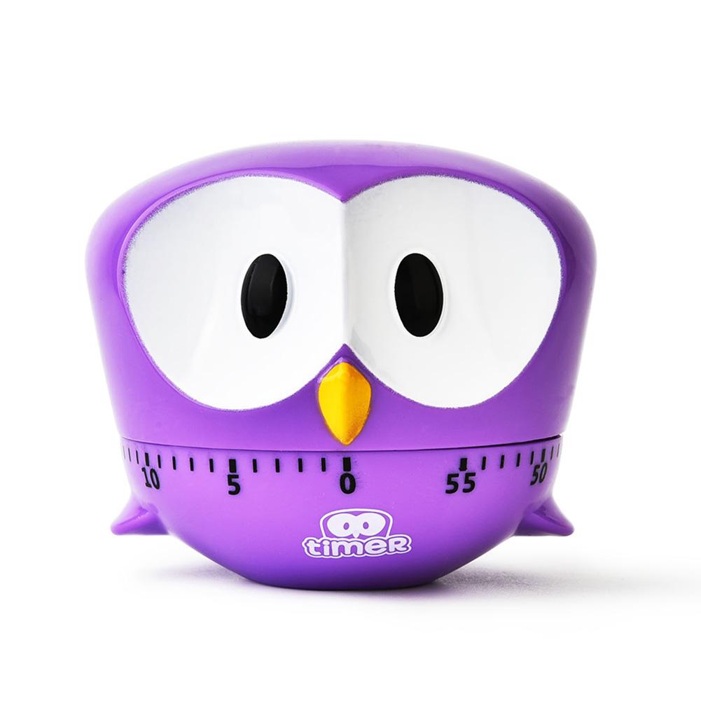 60 Minutes Time Manager Mechanical Big Eye Cute Cartoon Kitchen Timer Child Home Decor Counters for Cooking Timing Tool: Purple