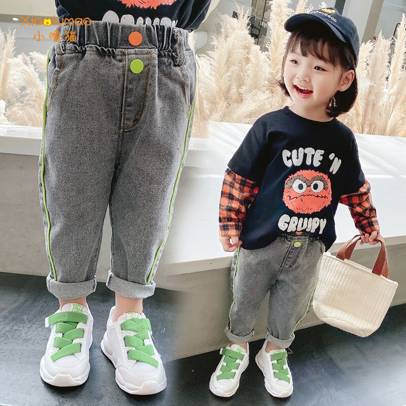 Småbørn pige denim baby pige jeans bukser jeans til piger børn bukser til piger børnetøj baby jeans