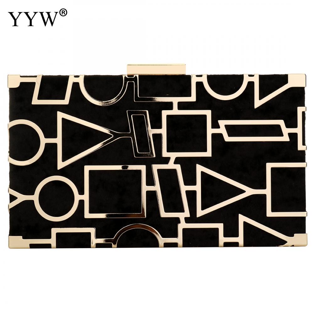 Zinklegering Clutch Tassen Voor Vrouwen Avondtasje Vrouwen Beroemde Mode Elegante Geometrische Chain Schoudertas Doos Koppelingen: black