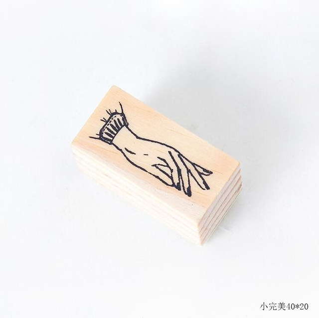 XINAHER-sello de madera con gesto para manualidades, sellos de goma madera, decoración para álbum de recortes diario, sello estándar: C