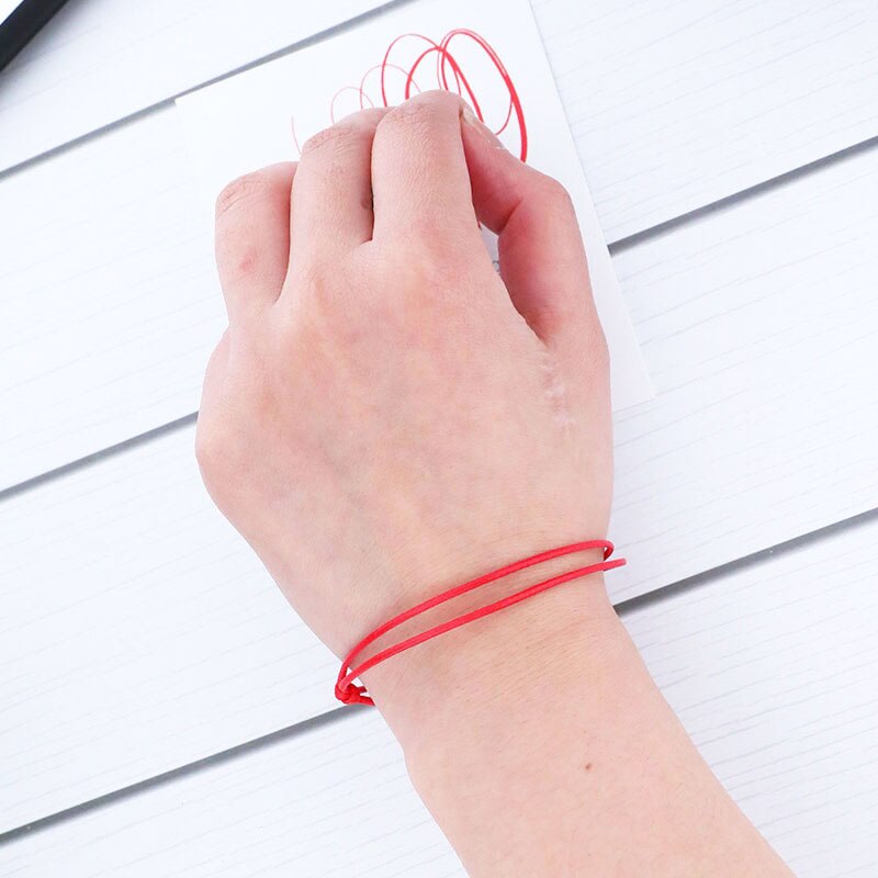 1x Protection Good Luck Bracelet Lucky Red String Rope Handmade Bracelet Women Men Lucky Jewelry Wish Card Success Bangle