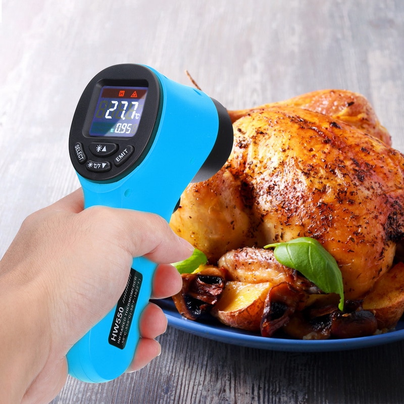 HW550 Handheld Infrared Thermometer Non-contact Temperature- -50~550°C LCD Kitchen Digital Termometer Sensor