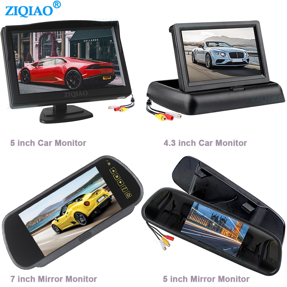 Ziqiao 7 "5" 4.3 "Lcd Kleur Auto Monitor Achteruitkijkspiegel Monitor Opvouwbare Display Optioneel