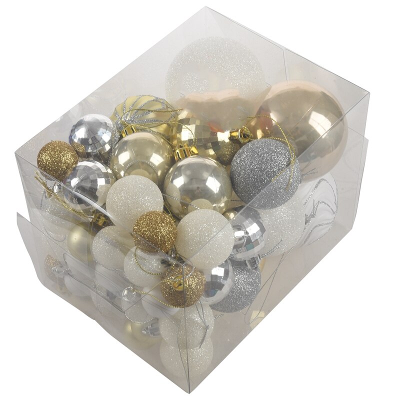 50 Pcs Hristmas Boom Decor Bal Ornamenten Onbreekbaar Thuis Kerstversiering Boom Ballen: Red