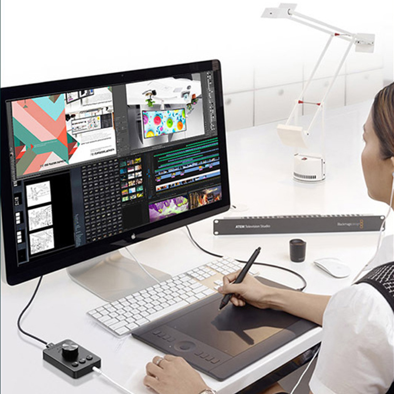 Manopola di controllo del Volume USB Controller dell&#39;altoparlante del Computer Bluetooth 5.1 uscita Audio da 3.5mm con riproduzione pausa salta funzione Mute