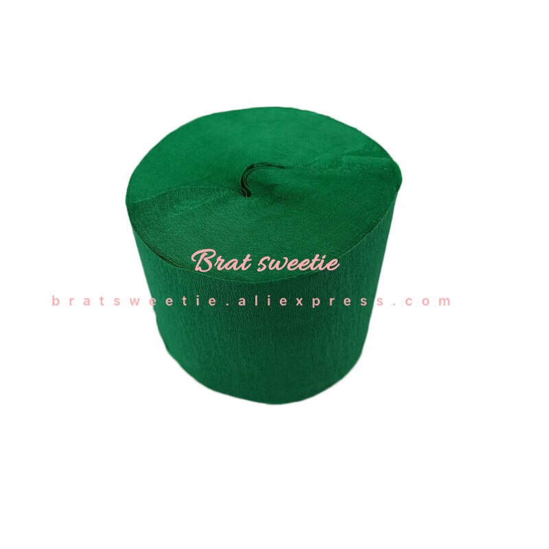 4.5Cm * 25Cm Crêpepapier Streamers Decoratieve Crinkled Diy Ambachtelijke Bloem Maken Wikkelen Verjaardag Bruiloft Achtergrond Decoation: dark green Crepe