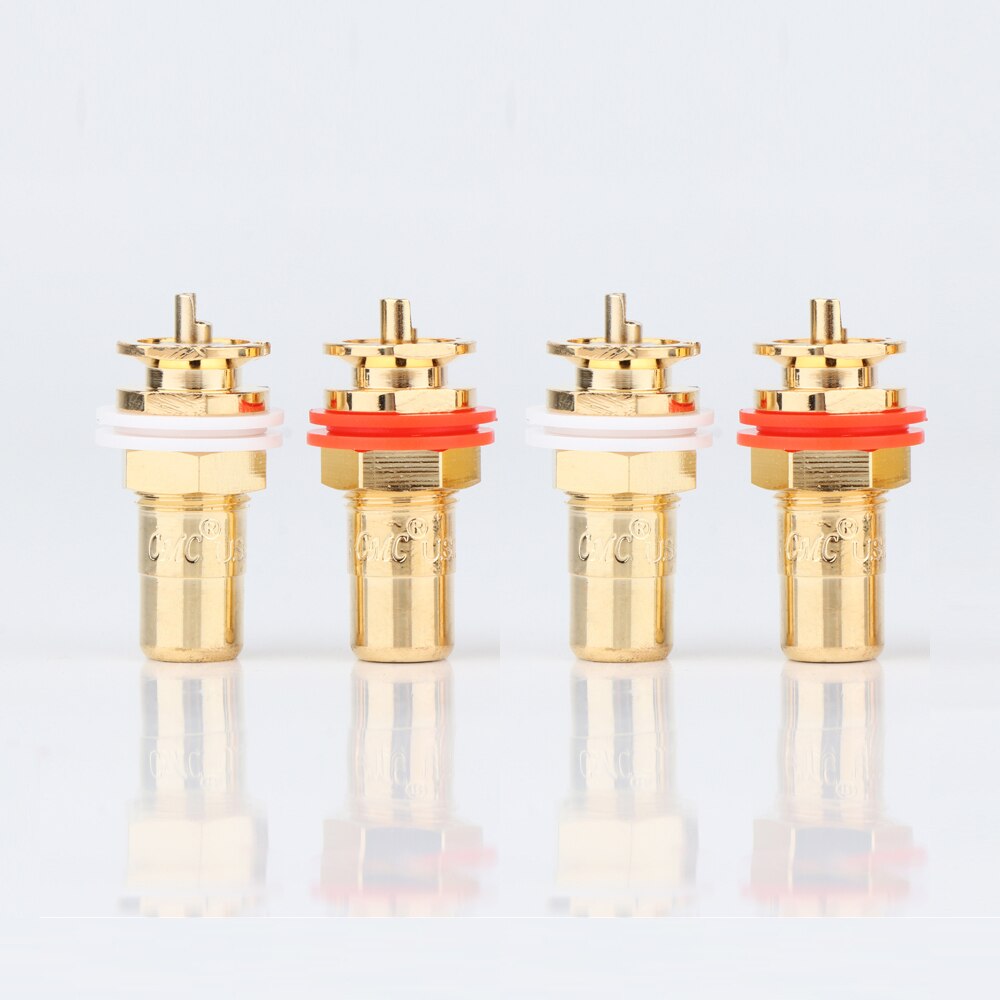 8 stk cmc 816- u rca jack rca terminal stik forgyldt jack 4 stk