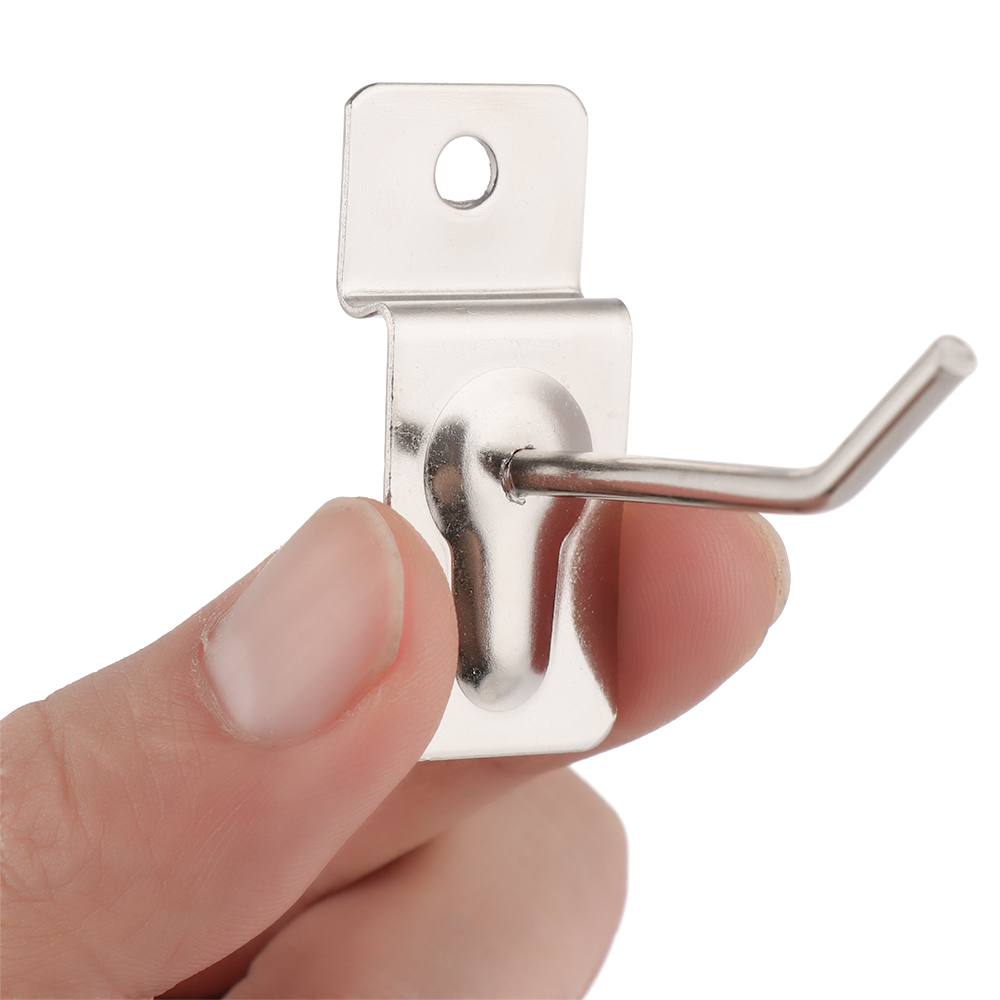 Ganchos de rejilla metálica perforada para almacenamiento de pared, estante de anzuelos para exhibición de productos, Panel de tablero, se adapta al gancho del taller, 5 uds.