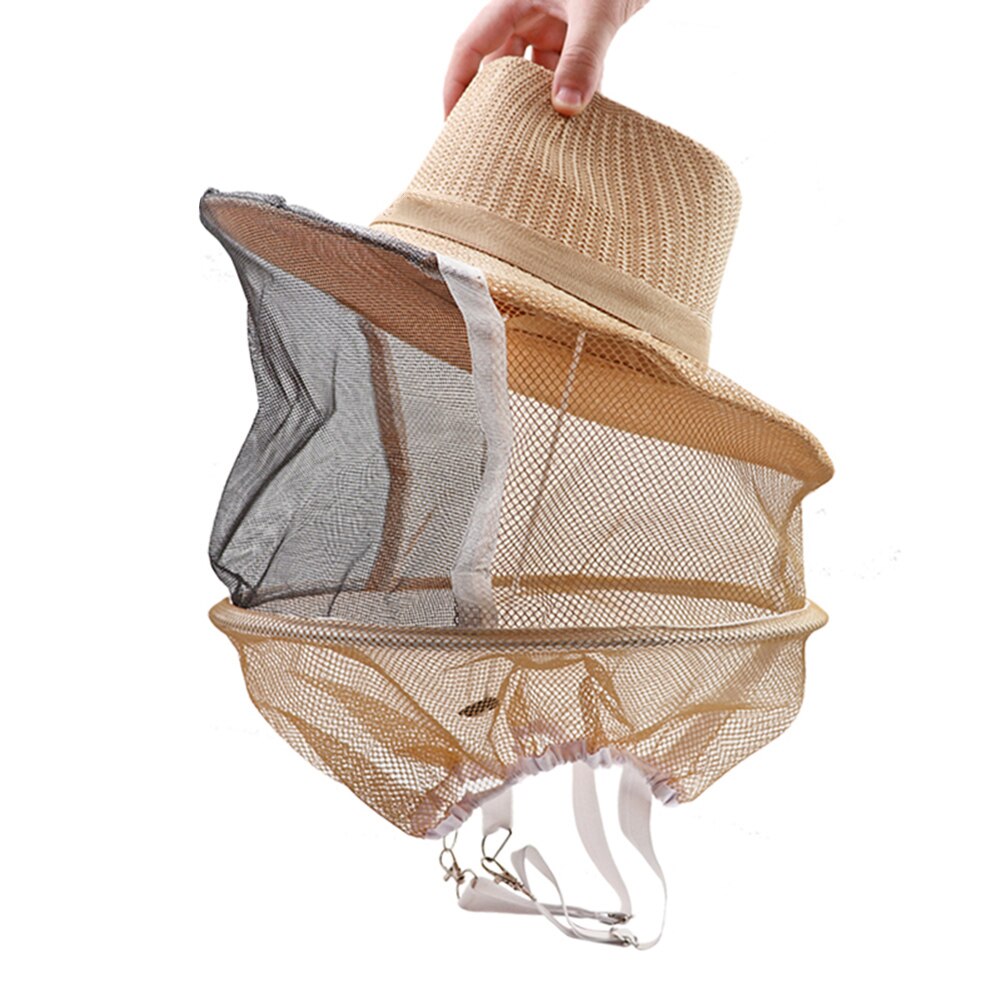 Anti-bijen gezichtsbedekking hoed imker vliegen insectennet gaas beschermer cowboypet