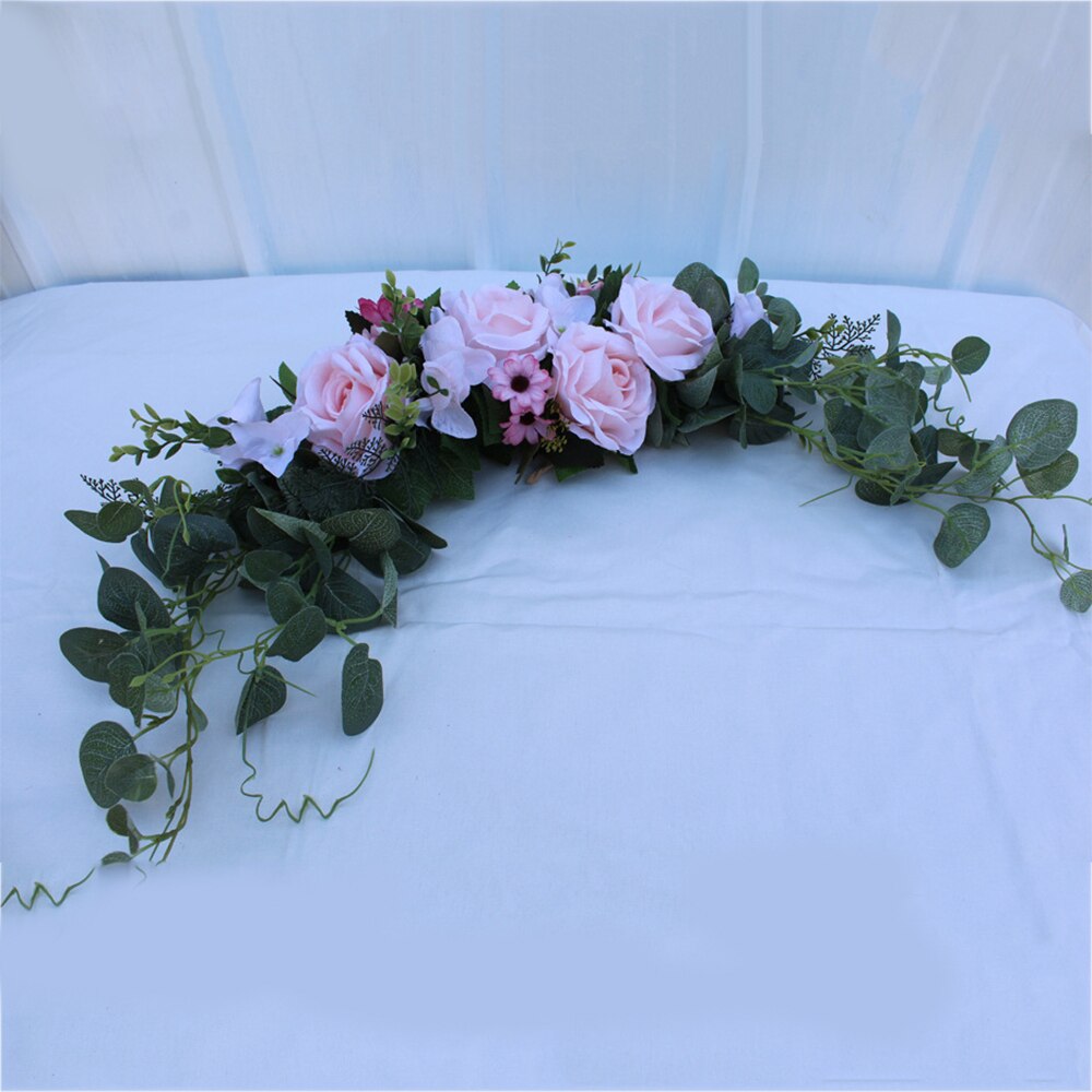 Guirnalda de peonías con flores artificiales, guirnalda hecha a mano para espejo, decoración de puerta de de boda en casa