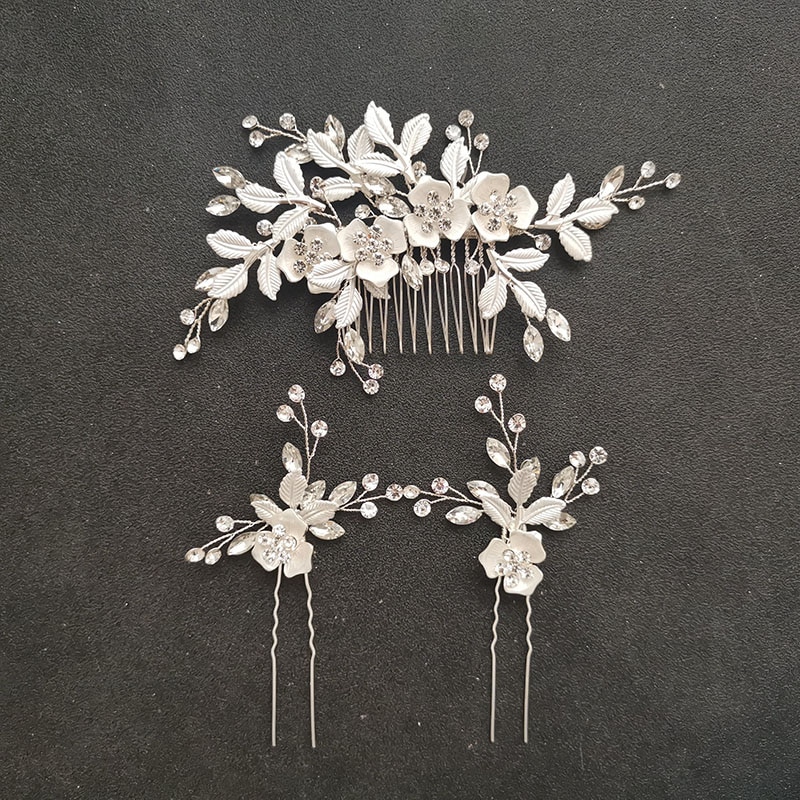 Slbridal handgemaakte oostenrijkse kristal bruids haarspeldjes haarspeldjes haarspeldjes bruidsmeisjes sieradensets