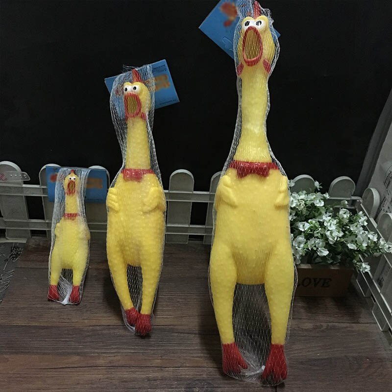 Söta hundleksaker 17cm 31cm 41cm plast gällande kyckling klämma ljud leksak husdjursprodukter roliga prylar dekompressionsverktyg: 41cm