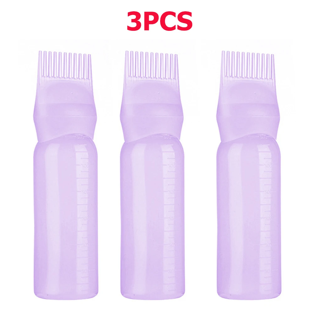 Aplicador de aceite para el cuero cabelludo, botella de llenado repetible, aplicador de peine para raíces, accesorios para salón de barbería, 3 uds., 180ml: Verde claro