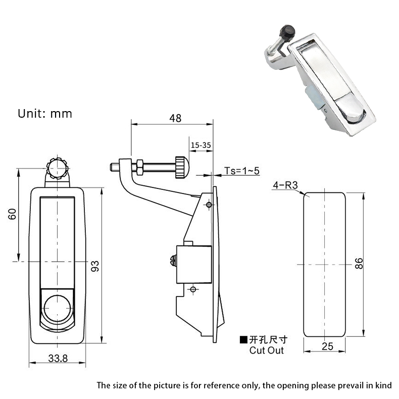 Premium Zinc Alloy Flat Lock with Push-Button Spri... – Grandado