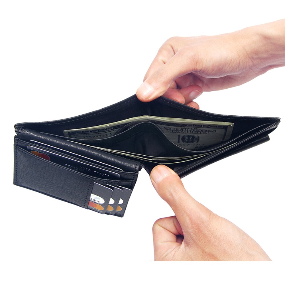 Luxe Heren Portemonnee Lederen Solid Slim Portefeuilles Mannen Pu Leather Bifold Korte Credit Card Houders Portemonnees Zakelijke Portemonnee mannelijke
