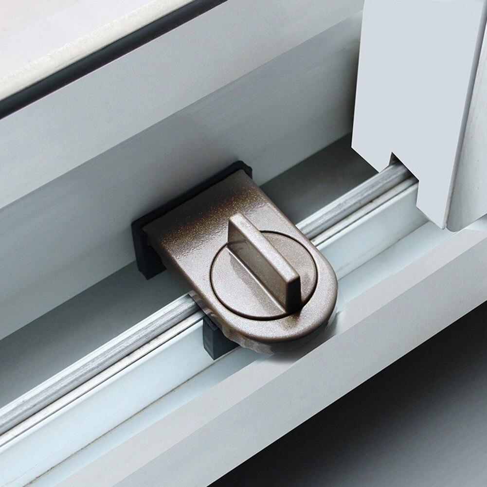 Praktische Schuifdeur Klink Venster Sloten Verstelbare Hangslot Stop Aluminium Rotary Anti-Diefstal Schakelaar Security Lock