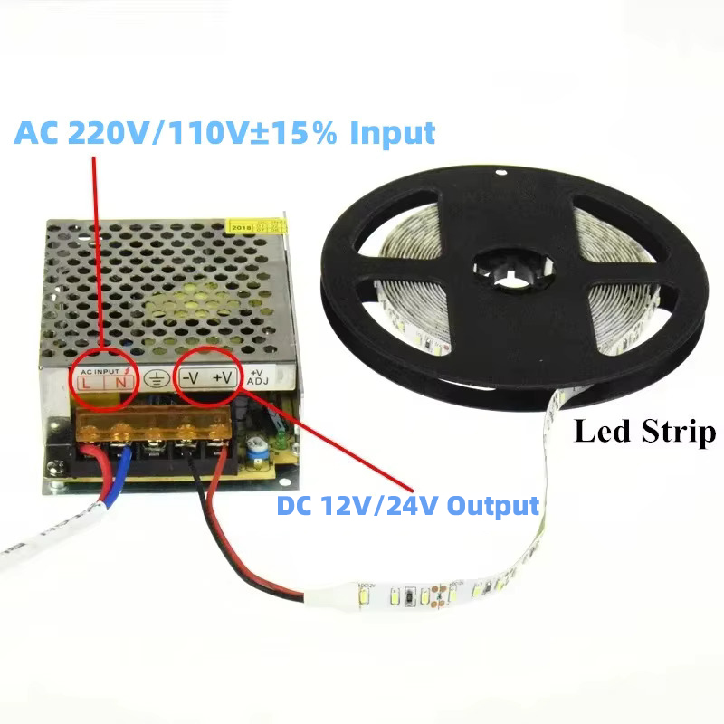 24W 60W 80W 120W Schakelende Voeding Licht Transformator AC110V 220V Naar DC 12V 24V Voeding Bron Voor Led Strip CCTV