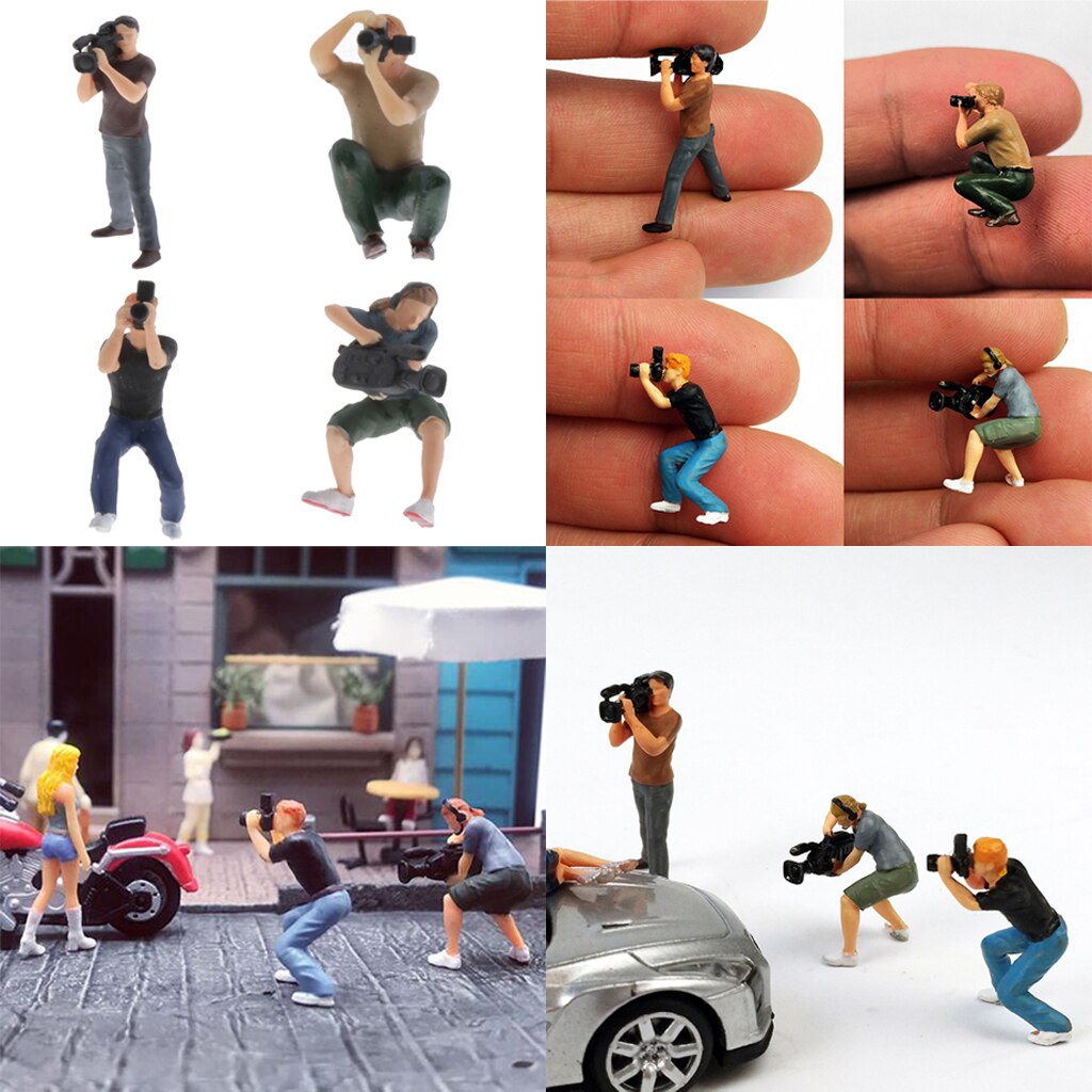 1/64 paparazzi fotograaf karakters mini figuur mensen model groep decor