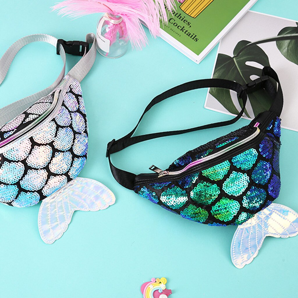 Frauen fanny Pack Bunte Pailletten Taille Tasche Brust Beutel Schulter Gürtel Tasche Meerjungfrau Schwanz Beste Für Mädchen p15