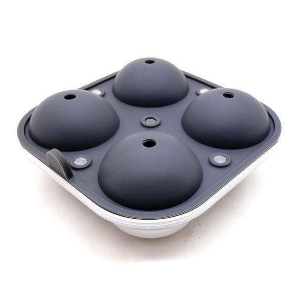 Big Ice Hockey Silicone Mold Ice Box Multifunctional 4-Cavity Silicone Ball Ice Cube Maker: GRAY
