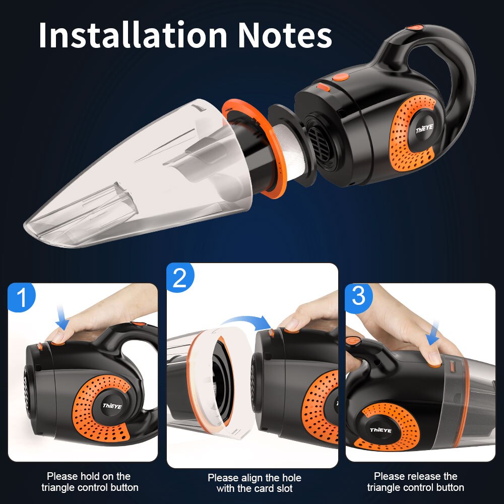 Thieye Draagbare Stofzuiger 13000Pa High Power Zuigkracht Draadloze Stofzuigen Cleaner Met Hepa Filter Voor Car Home