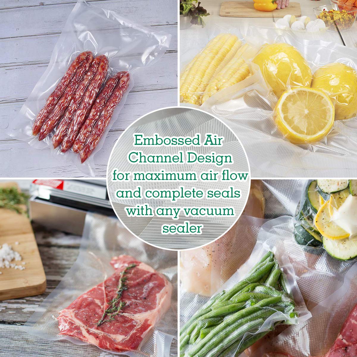 3 Rolls Food Vacuum Sealer Bags 12 15 20 25 28 x 500cm For Food Saver Rolls Home Sealing Vacuum Packer Bags