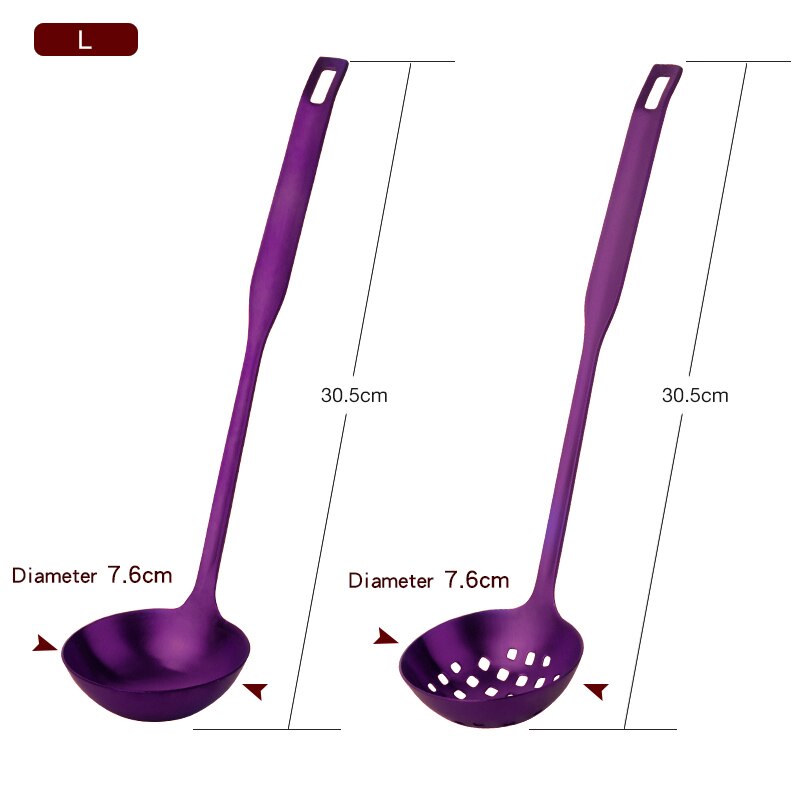 2 kpl/setti ruostumattomasta teräksestä valmistettu keittovälinesarja mattapintainen kiillotettu pitkävartinen keittokauha kuoriva siivilä keittiövälineet astiasto: Violetti set-l