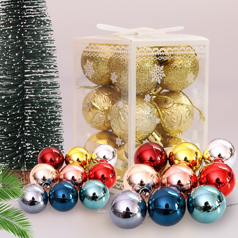12pcs Christmas Tree Xmas Balls Decorations Baubles Party Wedding Ornament Christmas Party Hanging Ball Year