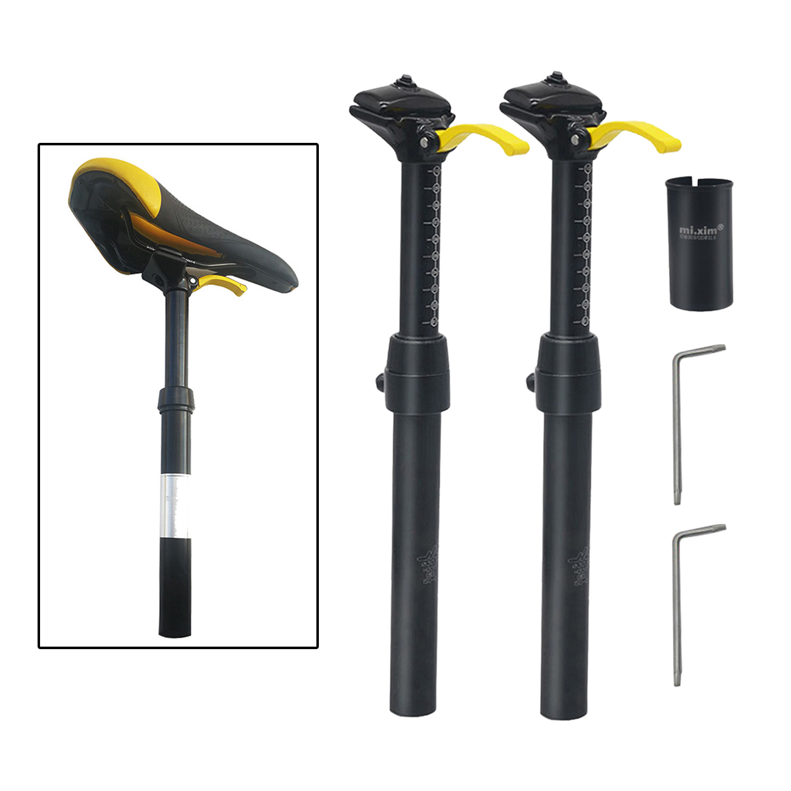 Fiets Verstelbare Zadelpen Zadelpen Zadel Pole, Kalibratie Op Oppervlak Helpt Verhogen Hoogte Van Zadel