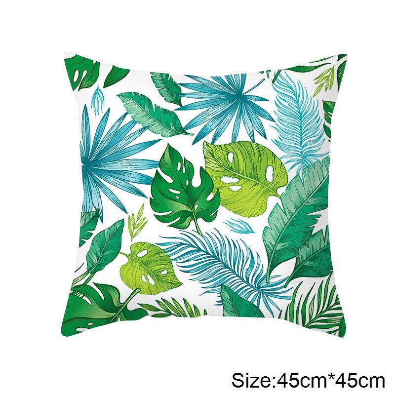 Artificial Palm Leaves Hawaiian Luau Party Jungle Beach Theme Party Decoration Hawaii Home Decor Summer Tropical Party: 18inch pillow case 2