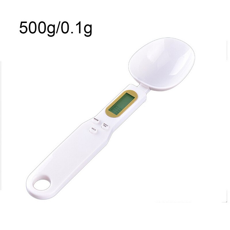 500g 0,1g capacidad café té balanza electrónica Digital cuchara medidora de cocina Dispositivo de pesaje pantalla LCD CookingNew: 500g 0.1g white