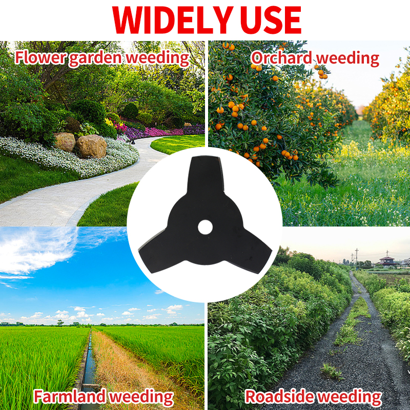 INDEL Bosmaaier Mes 10 "x 3 Tanden Koolstofstaal Grasmaaier Accessoires Tuin Gereedschap Trimmer Onderdelen Gereedschap