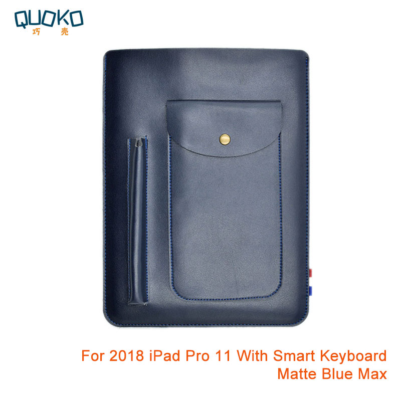 Multi-function ultra-thin super slim sleeve pouch cover,microfiber leather tablet sleeve case for iPad Pro 11 inch: Matte Blue Max