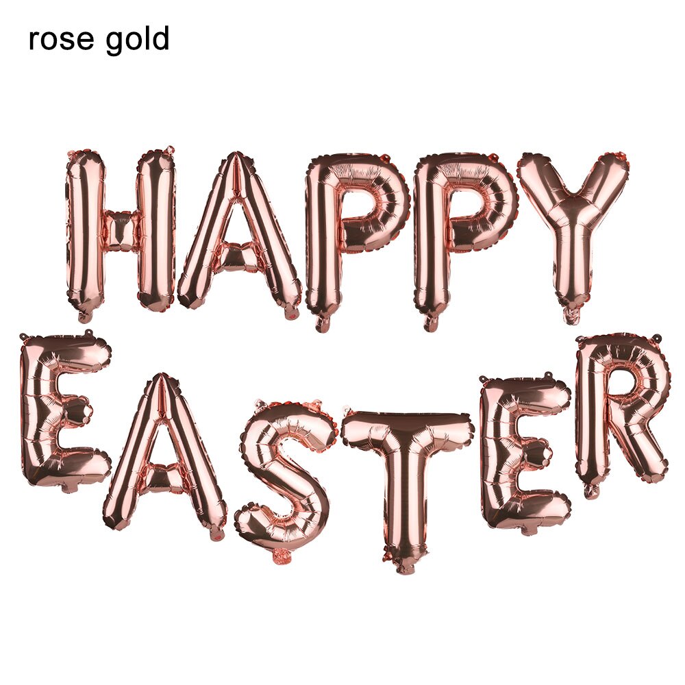 11Pcs Happy Easter Foil Balloons Air Helium Balloon Happy Easter Letter Kids Balloons Globos Easter Party Decoration Supplies